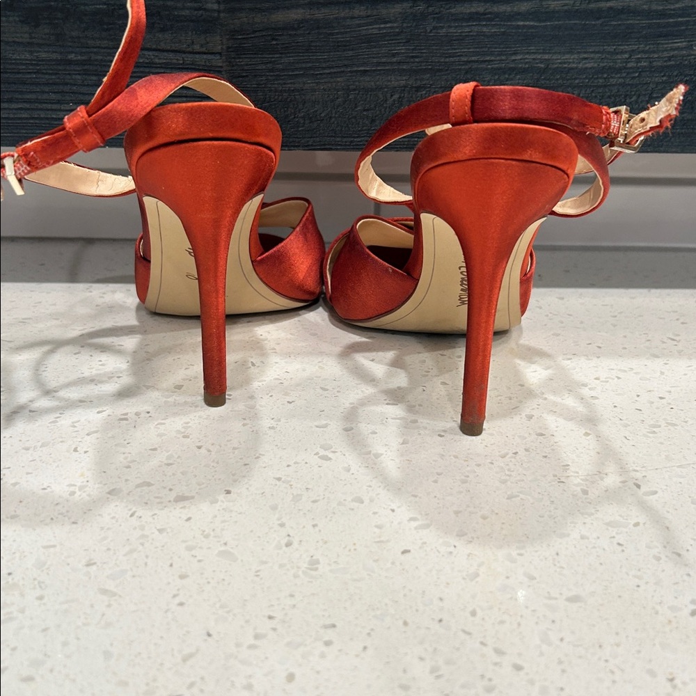 Sam Edelman Red Satin Heels - Picture 4 of 7